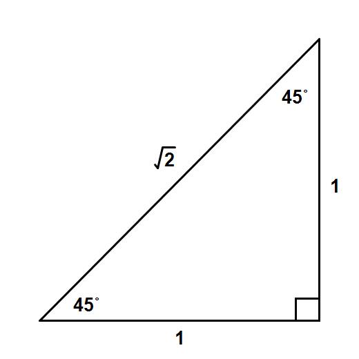 Math - 45/45/90 Right Triangle